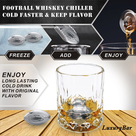 LuxuryBar football spout decanter for easy, controlled pouring.