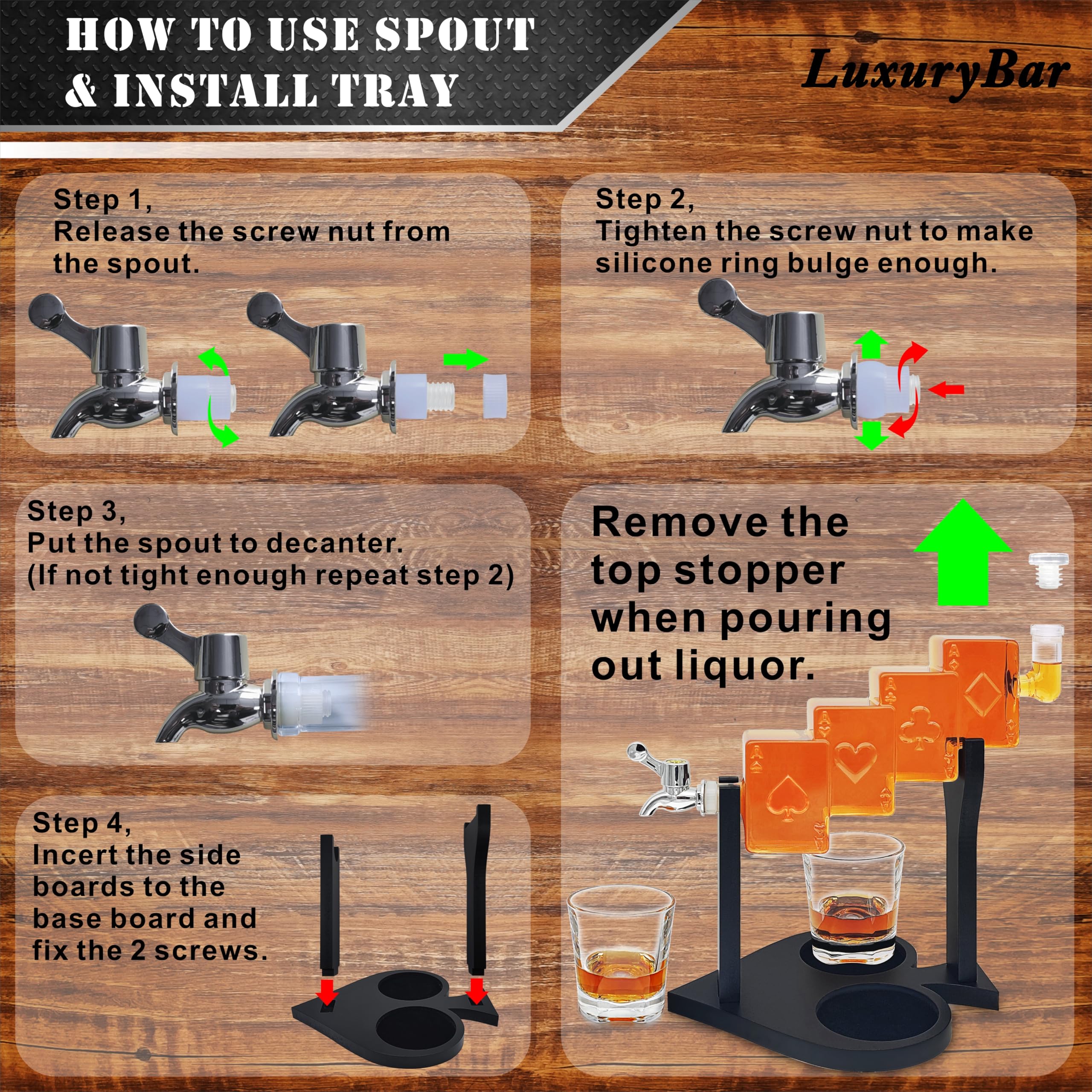 LuxuryBar glass decanter set with glasses elevates home cocktails