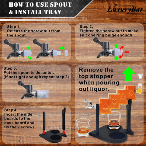 LuxuryBar glass decanter set with glasses elevates home cocktails
