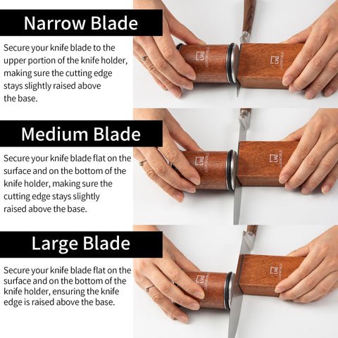 Luxworld sharpener at 20-degree angle handles larger blades with stability
