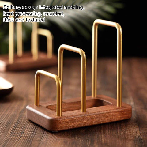 Luxylei gold-color hardware supports multiple cutting boards and trays.