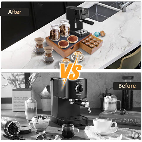Lveesto countertop coffee station display adds café-ready style to the kitchen.