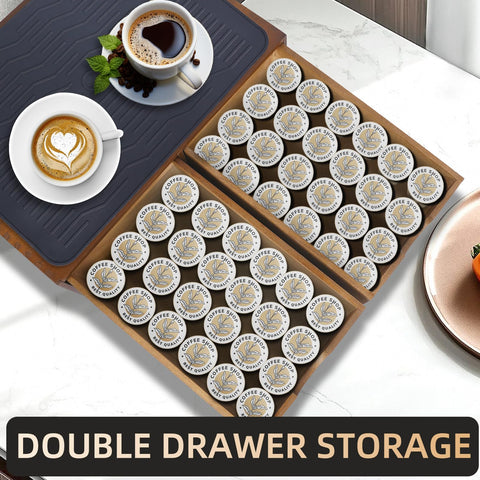 Lveesto space-saving design frees counter space while keeping pods within reach.