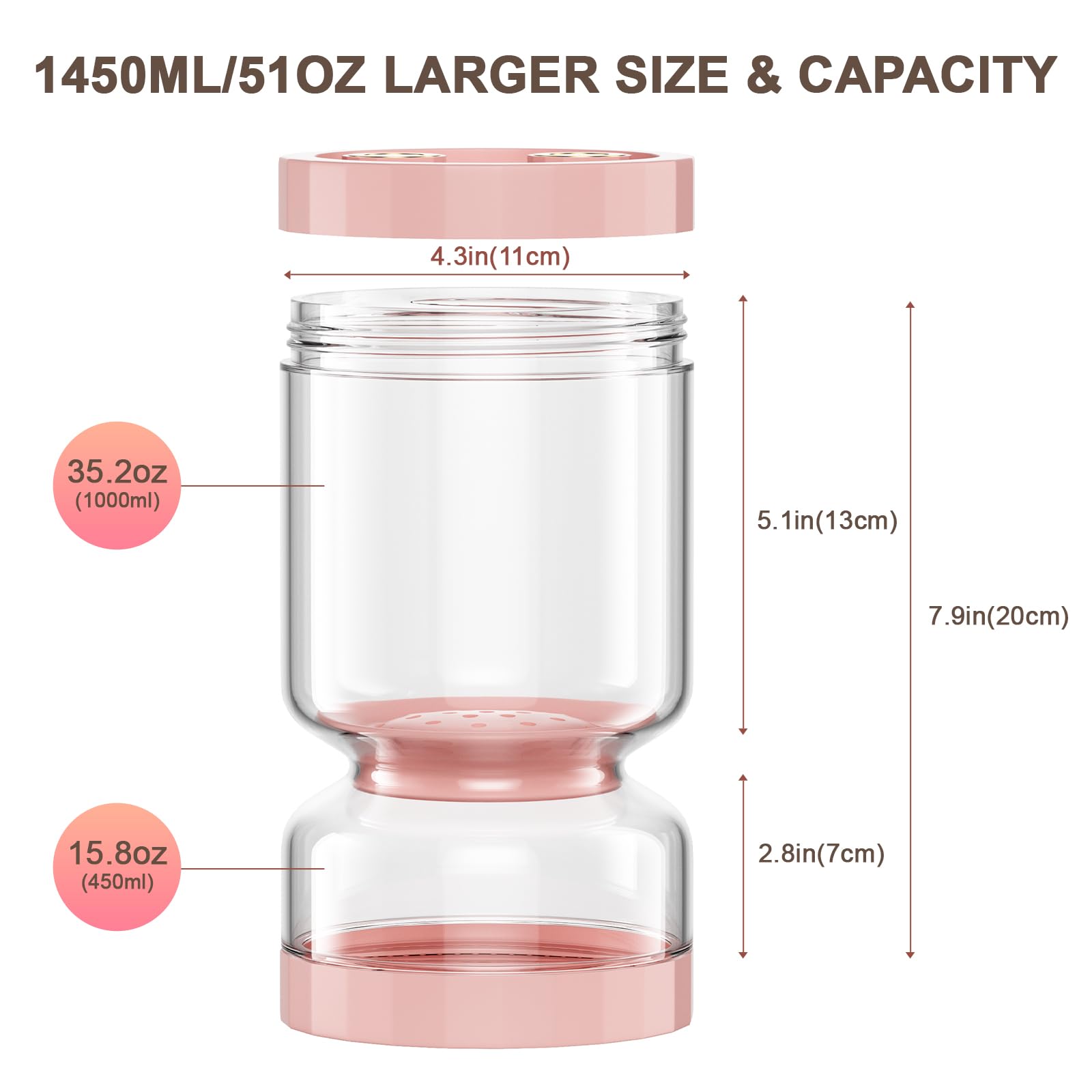 LveSunny airtight lid with silicone ring keeps pickles fresh.