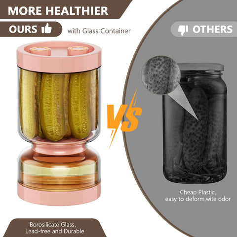 LveSunny borosilicate glass pickle jar is dishwasher safe and durable.