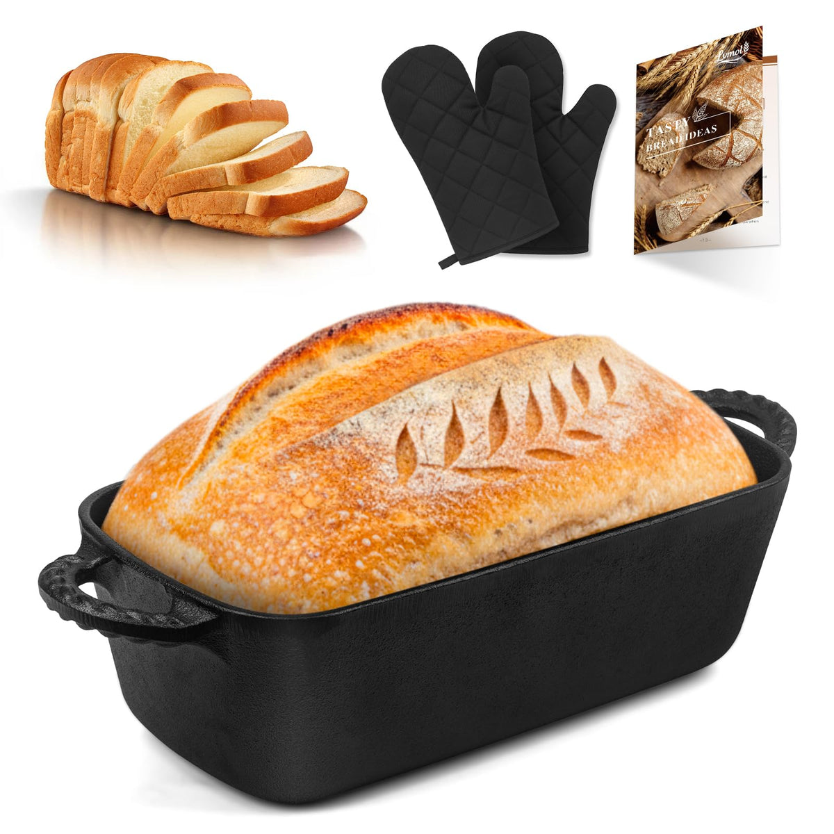 Lvmol bread pan ready for oven with even heat distribution for a golden crust.