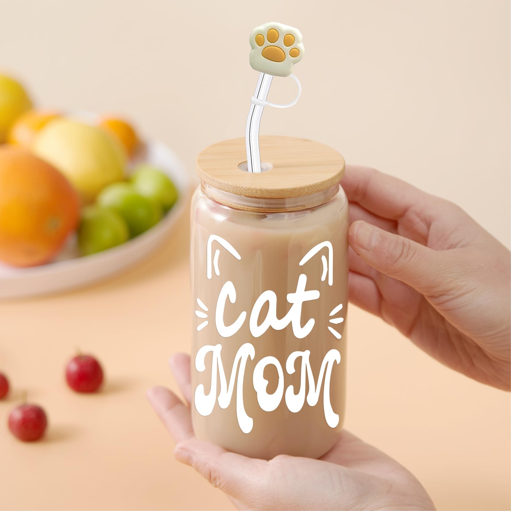Lvoetgif 16oz glass tumbler for coffee, tea, or smoothies.