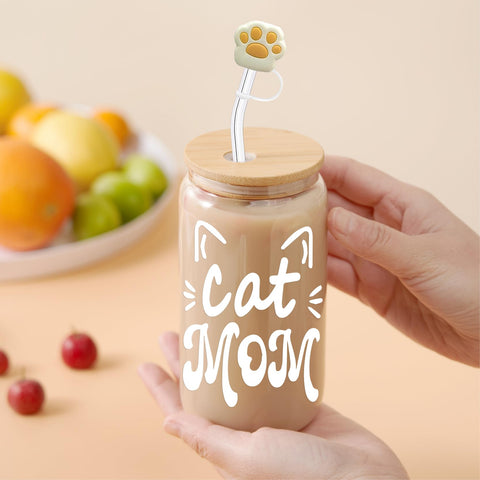 Lvoetgif 16oz glass tumbler for coffee, tea, or smoothies.
