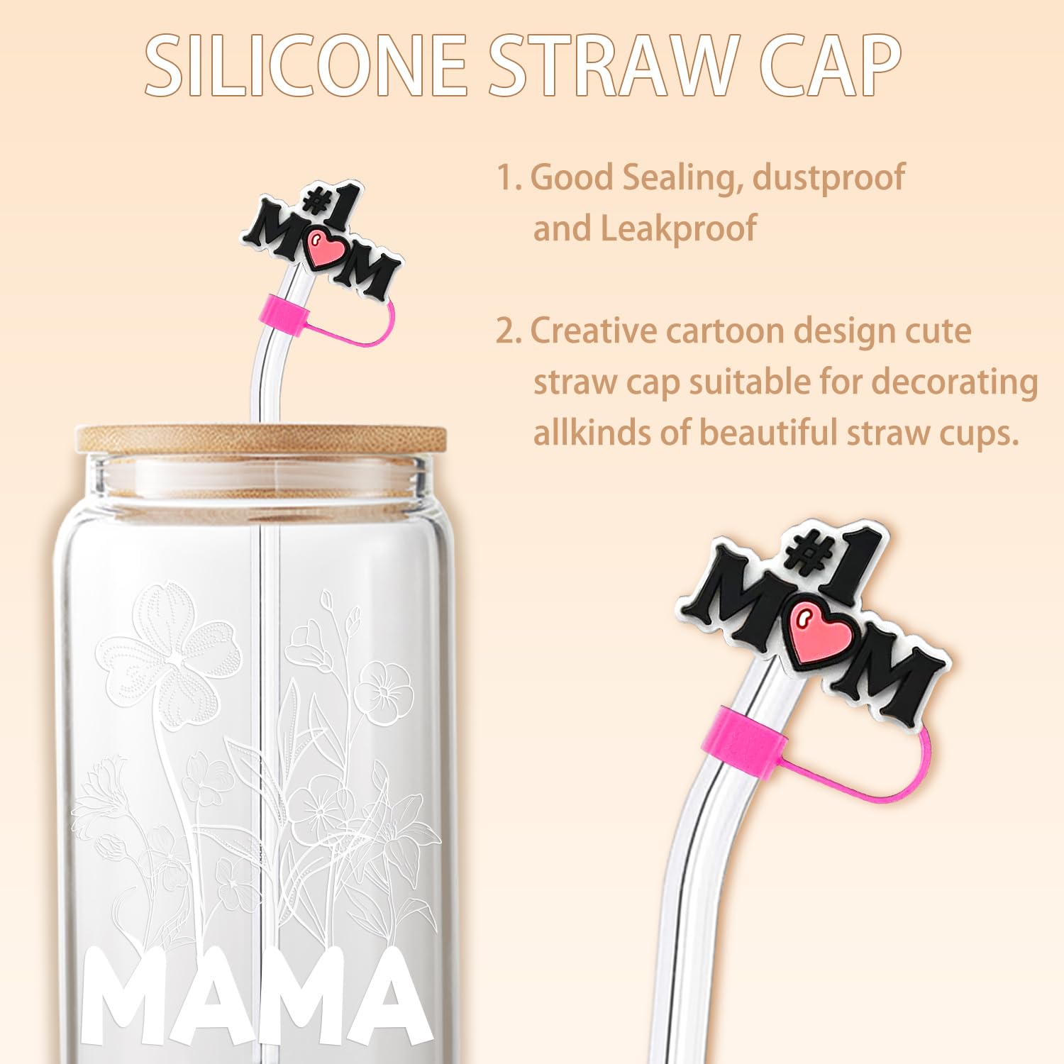 Lvoetgif silicone straw cover for travel protection