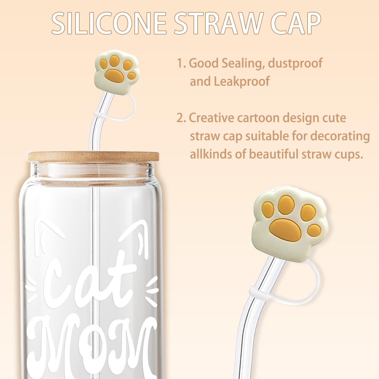 Lvoetgif straw brush eases cleaning inside the glass straw.