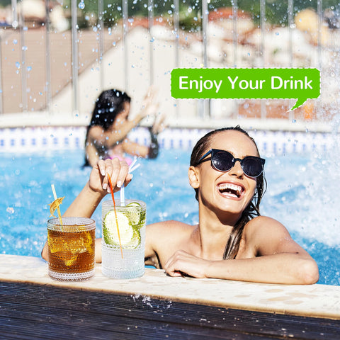 Lvtrupc 14oz and 11oz glasses ideal for water, juice, or cocktails.