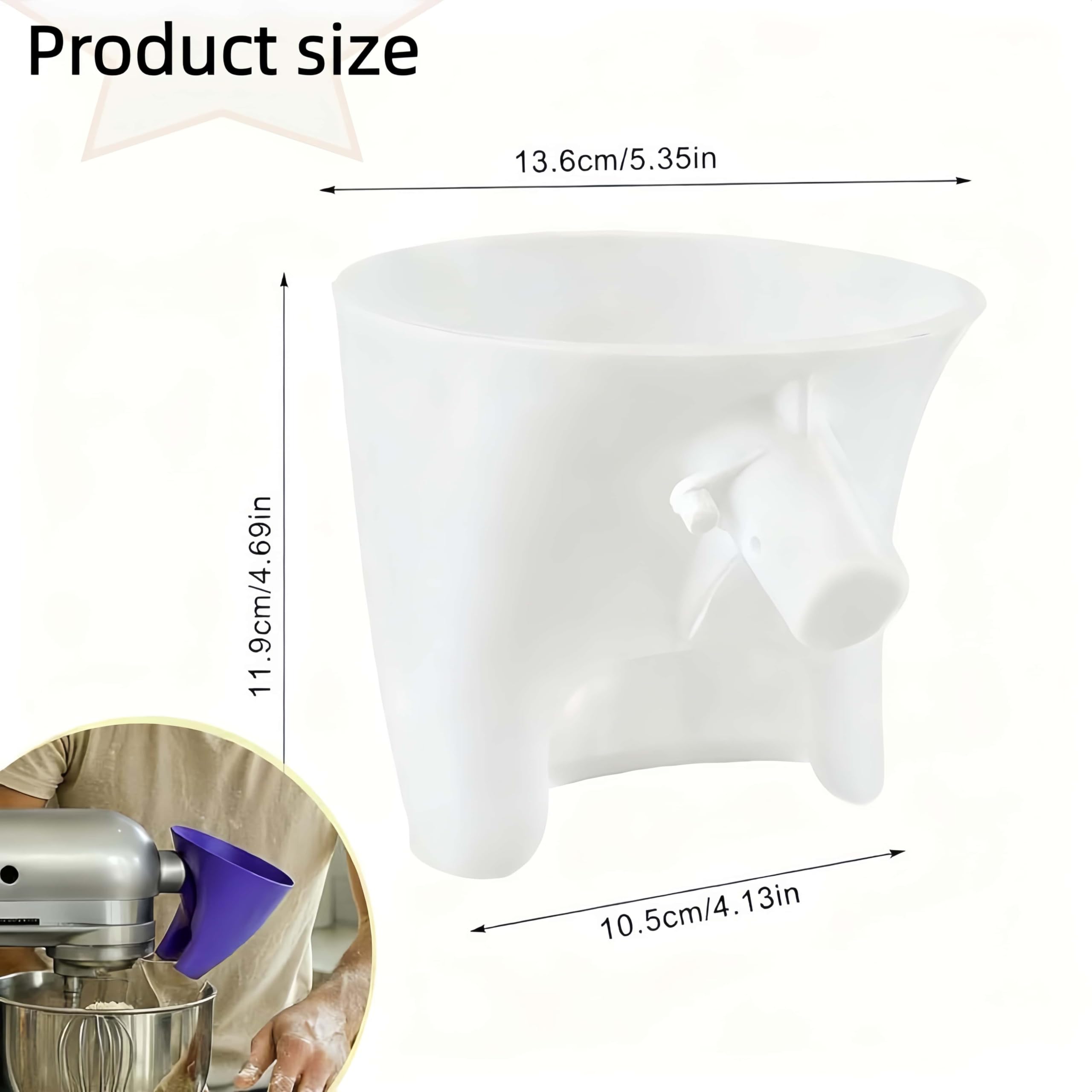 LWOGD KSM150 tilt-head funnel fits securely for uninterrupted mixing