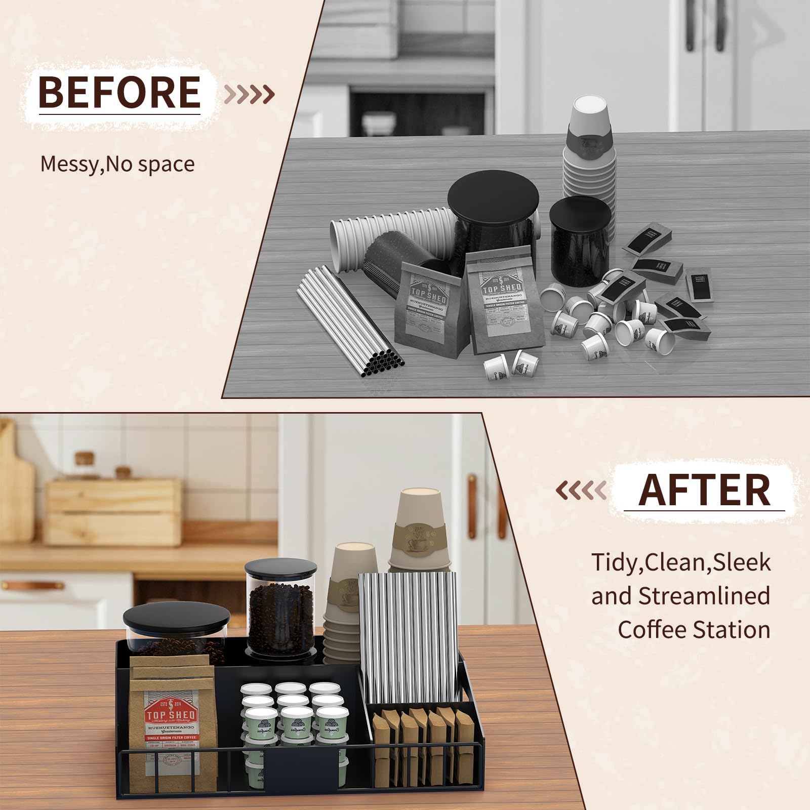 LWSFF rustic kitchen breakroom decor blends with any space.