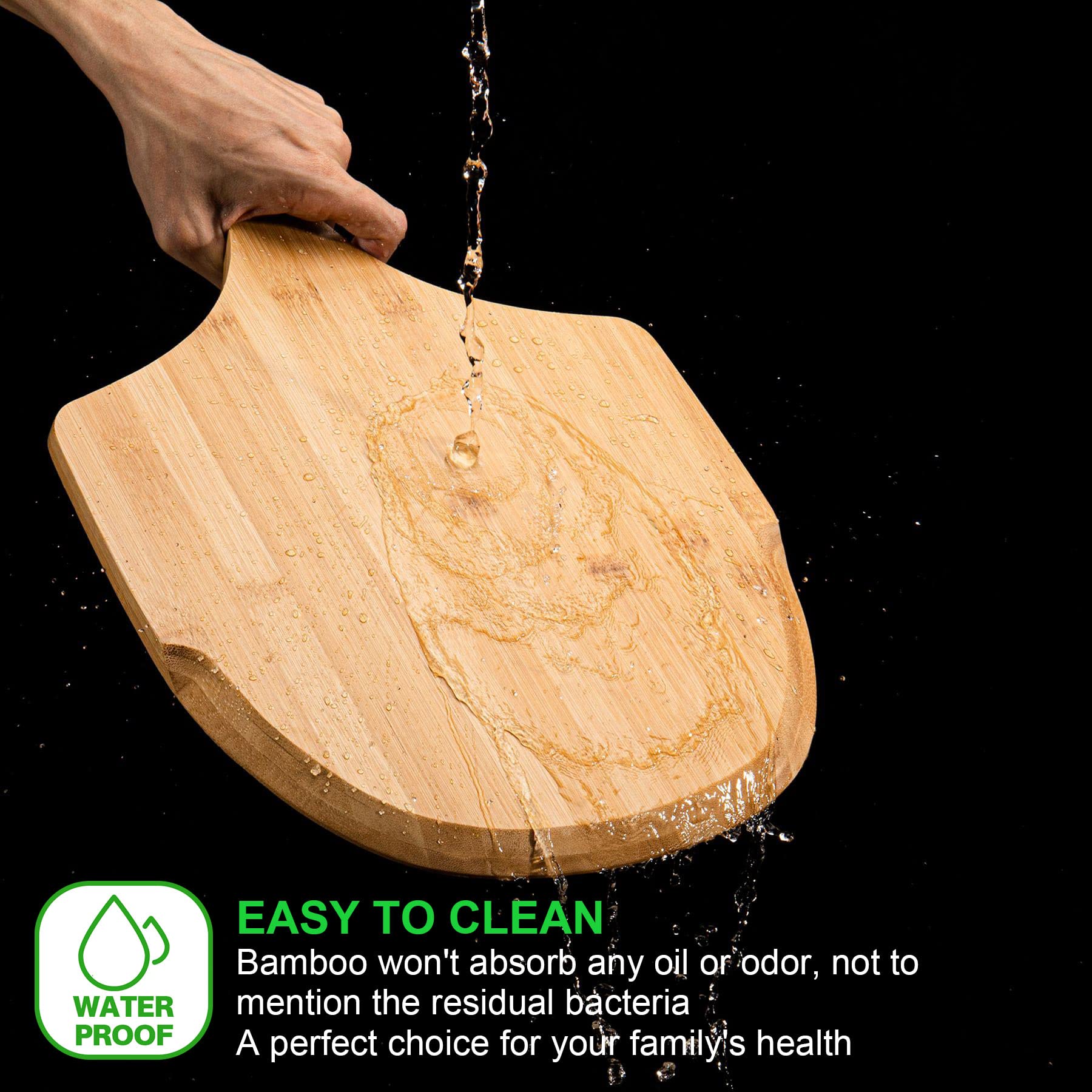 LX LERMX pizza peel cutting board surface for prep.