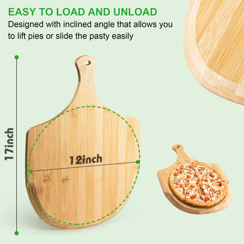 LX LERMX pizza peel with ergonomic handle for comfortable grip.