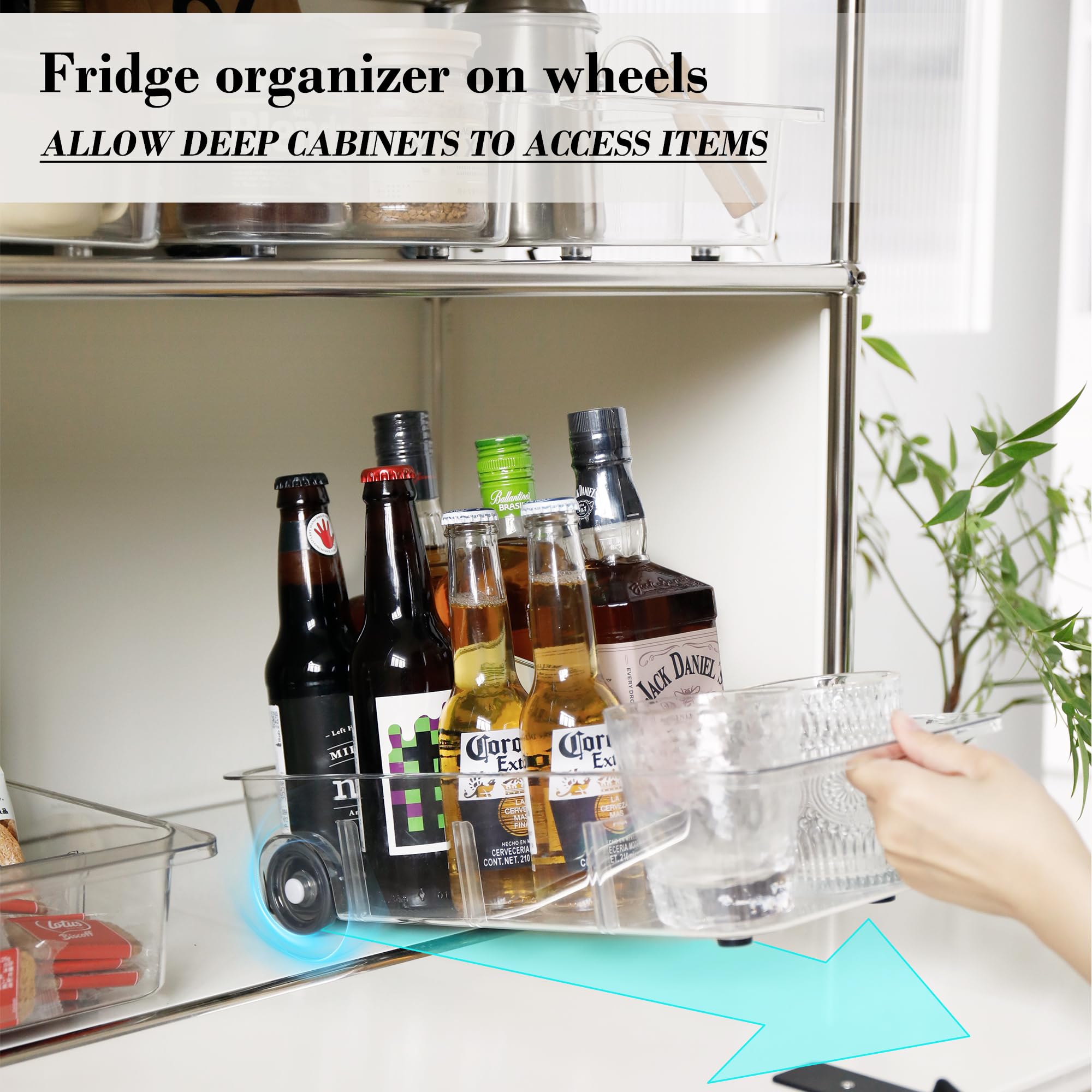LXLXXL fridge caddy with smooth handle for portable use.
