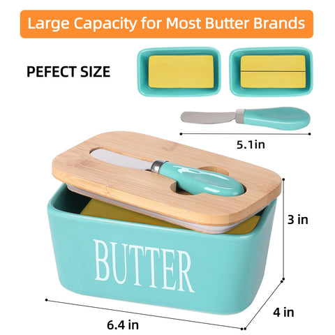 Lxmons farmhouse-style butter dish adds charm to kitchen decor.
