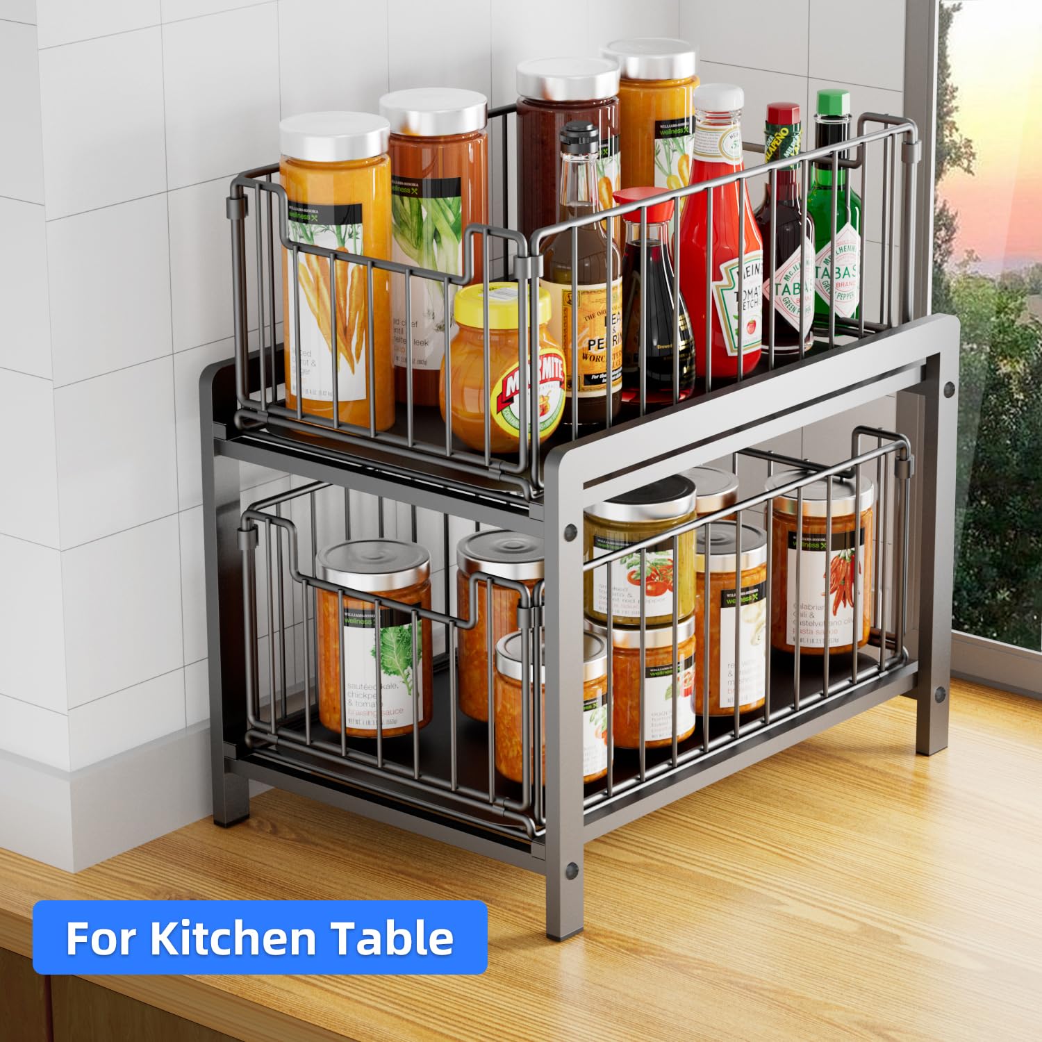 Lxmons foldable wire basket saves space when not in use