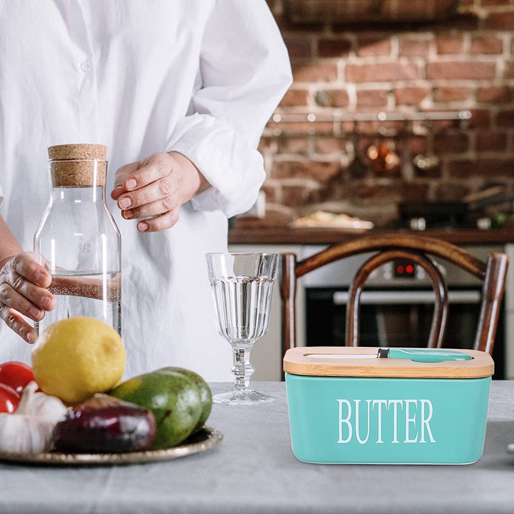 Lxmons large-capacity butter dish fits two sticks of butter.