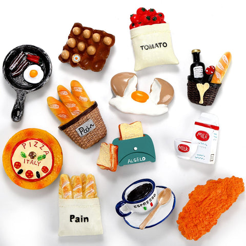 Lyellfe 12-pack fridge magnets 3D food 1 bright colors hold notes
