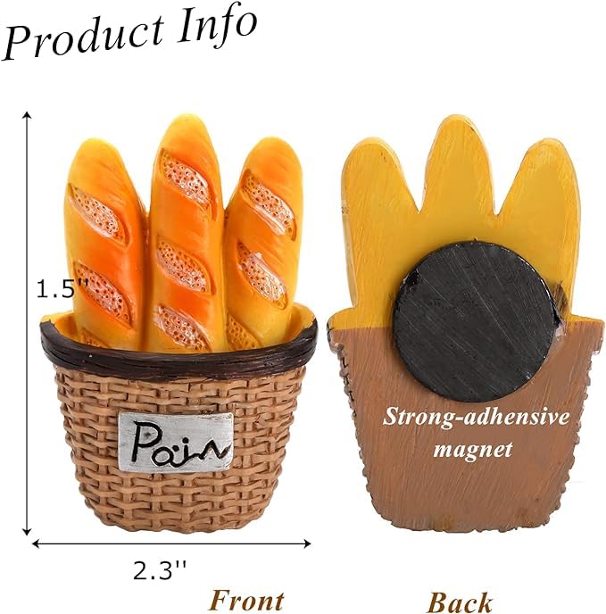 Lyellfe 12-pack fridge magnets 3D food set features playful designs for photos and lists