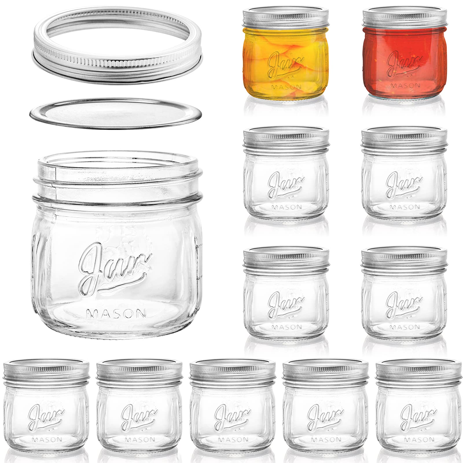 Lyellfe 12-pack wide-mouth jars for organized pantry storage.