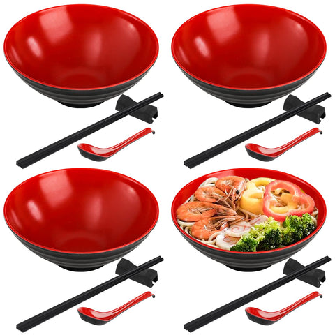 Lyellfe 16-piece ramen bowl set for family meals and entertaining.