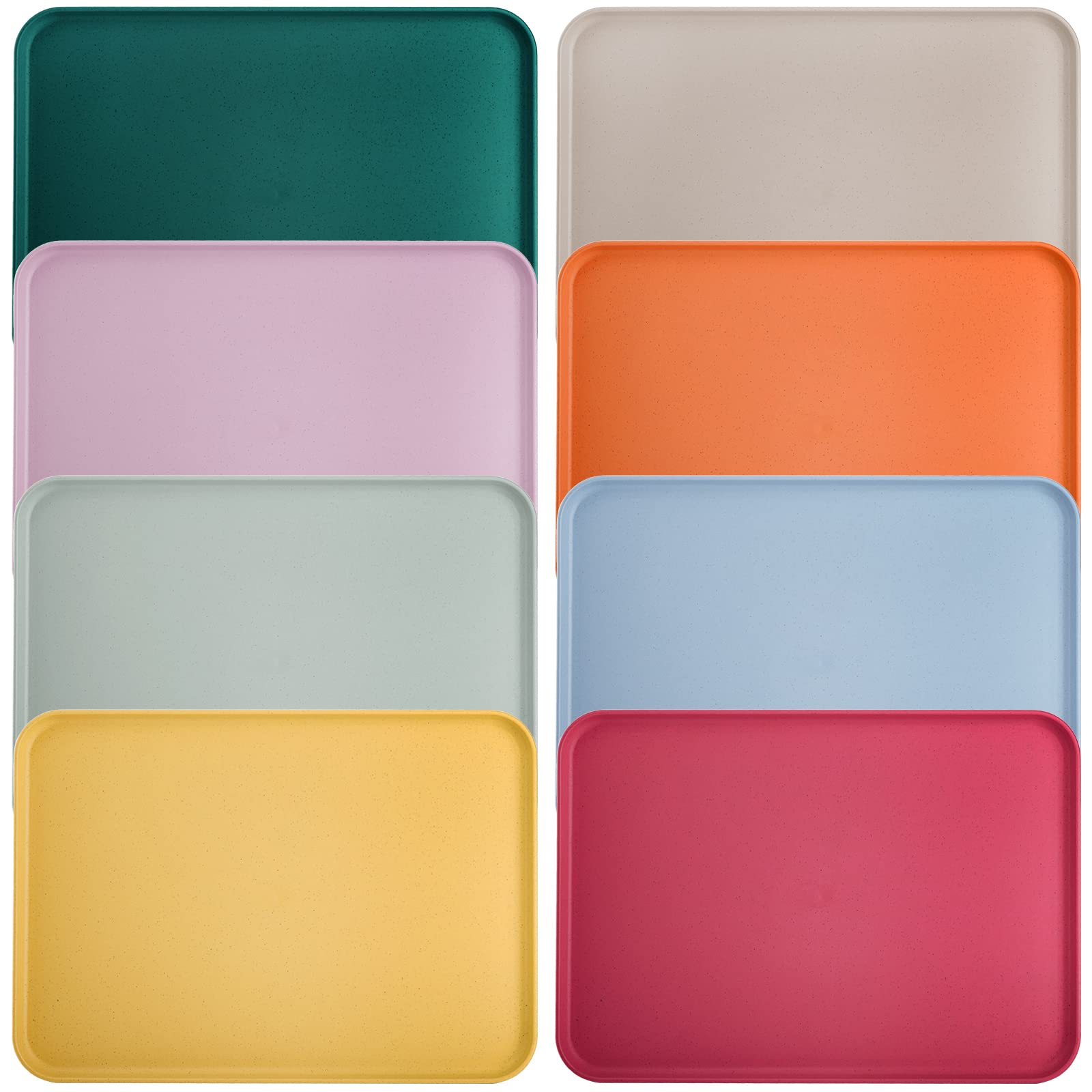 Lyellfe 8-pack colorful serving trays for buffet display.
