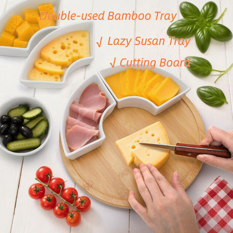 Lyellfe's five detachable pieces provide flexible layout for snacks and dips.