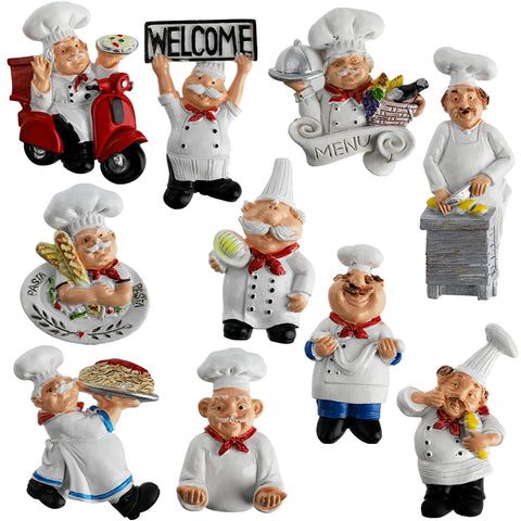 Lyellfe Italian chef magnet on fridge holding a note