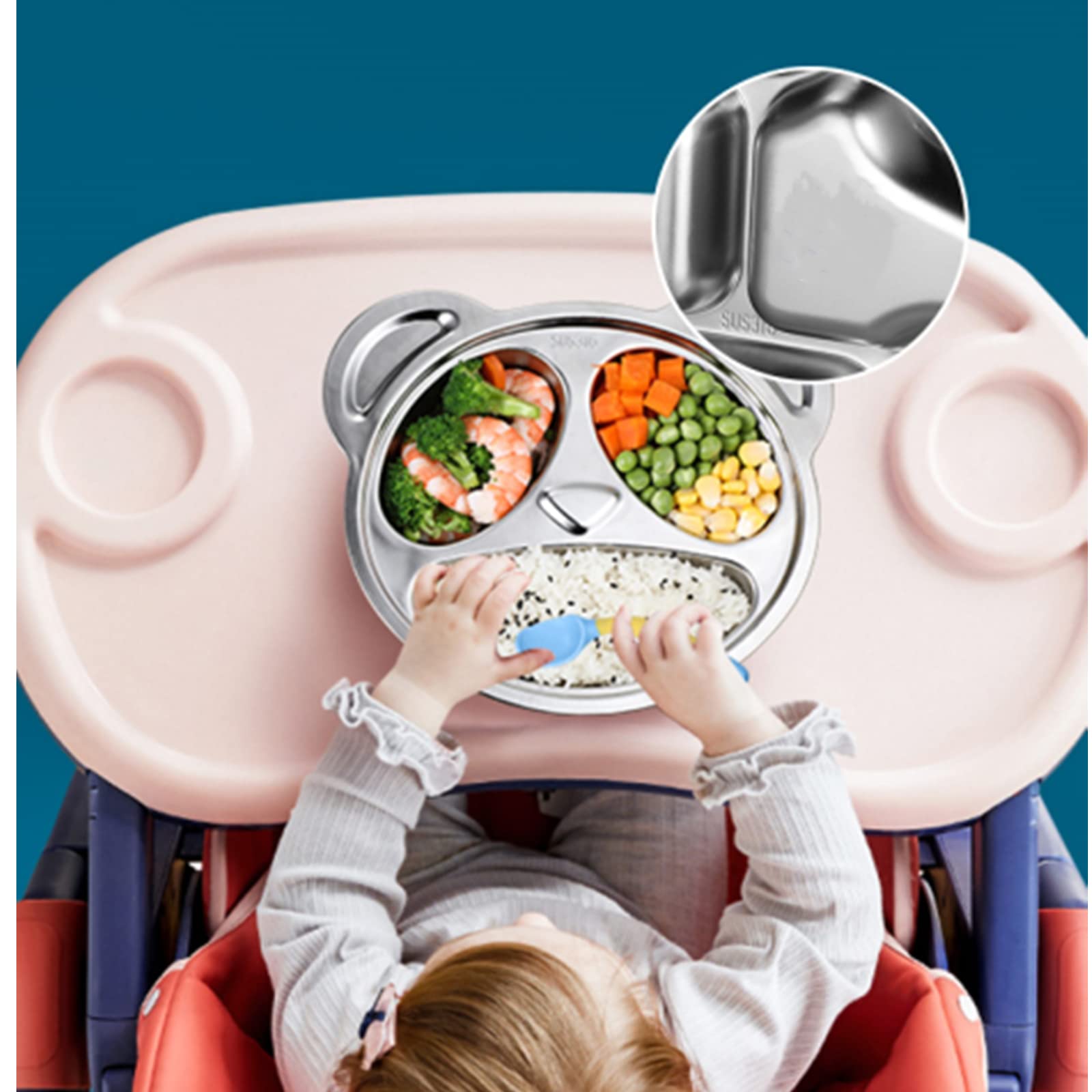 Lyellfe panda divided plate ideal for outdoor use at picnics