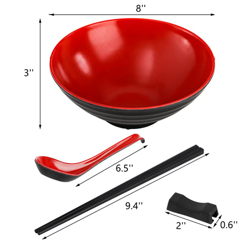 Lyellfe ramen bowl spoons included for easy serving.