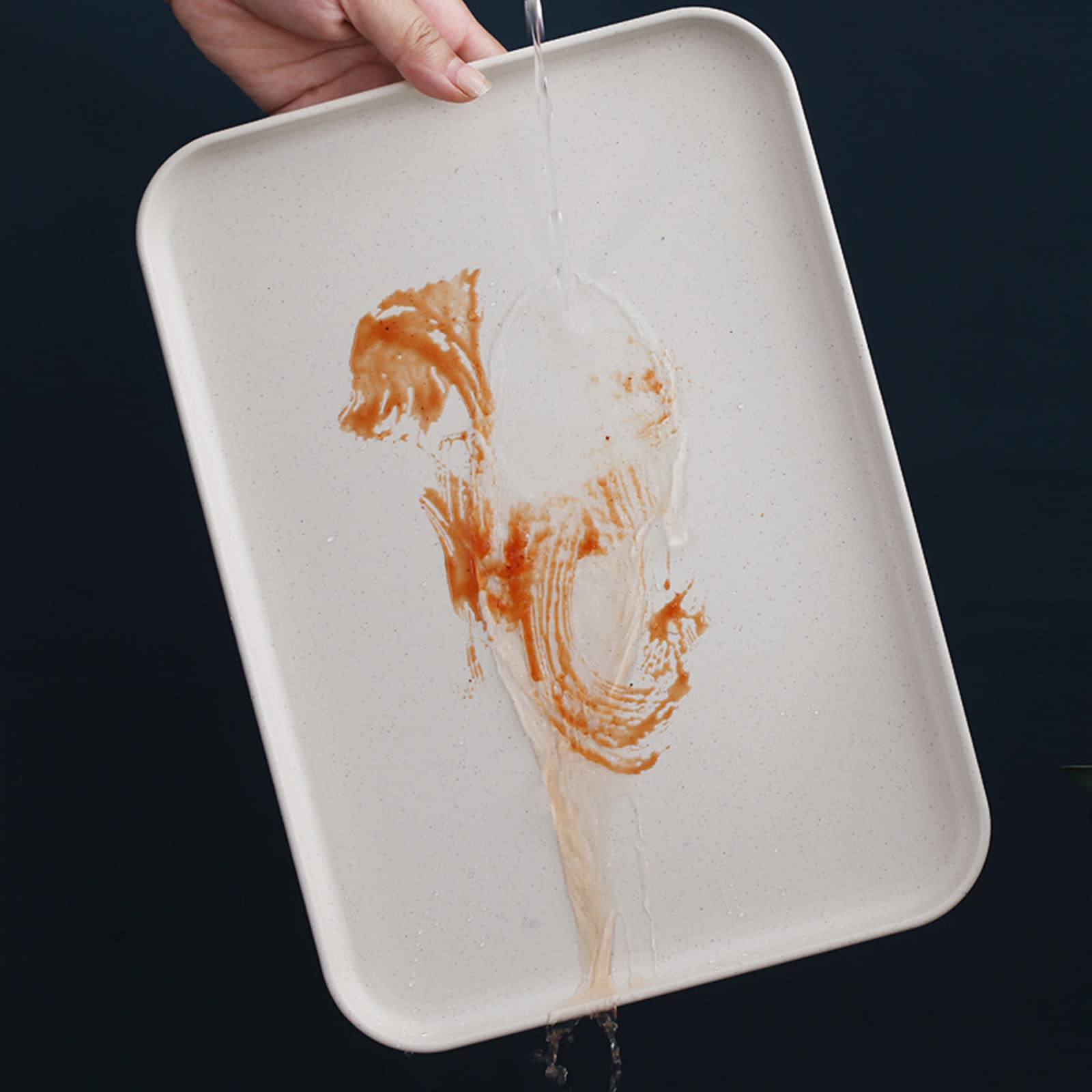 Lyellfe 15x10 inch rectangular tray for home or cafe service.