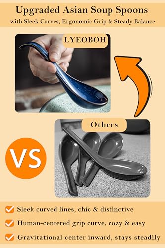 LYEOBOH dishwasher-safe ceramic spoon for quick cleanup.