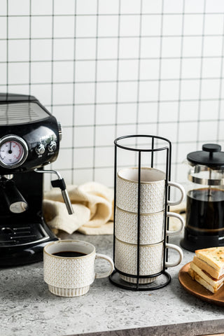 LYEOBOH kitchen-friendly ceramic mugs for home or cafe use.