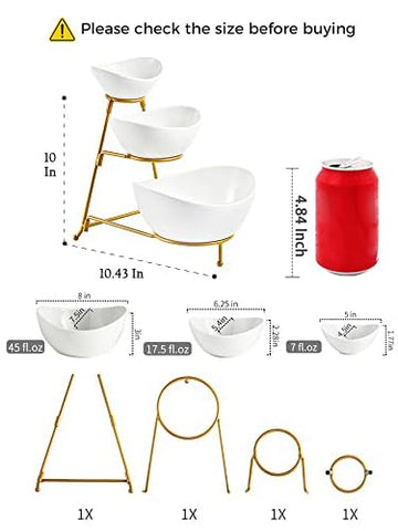 LYEOBOH middle bowl holds nuts or candies for neat-snack displays.