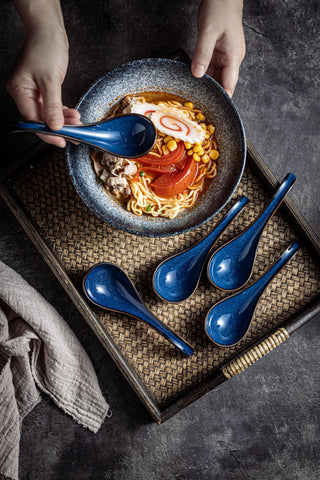 LYEOBOH ramen noodle spoon in ceramic for comforting bowls.