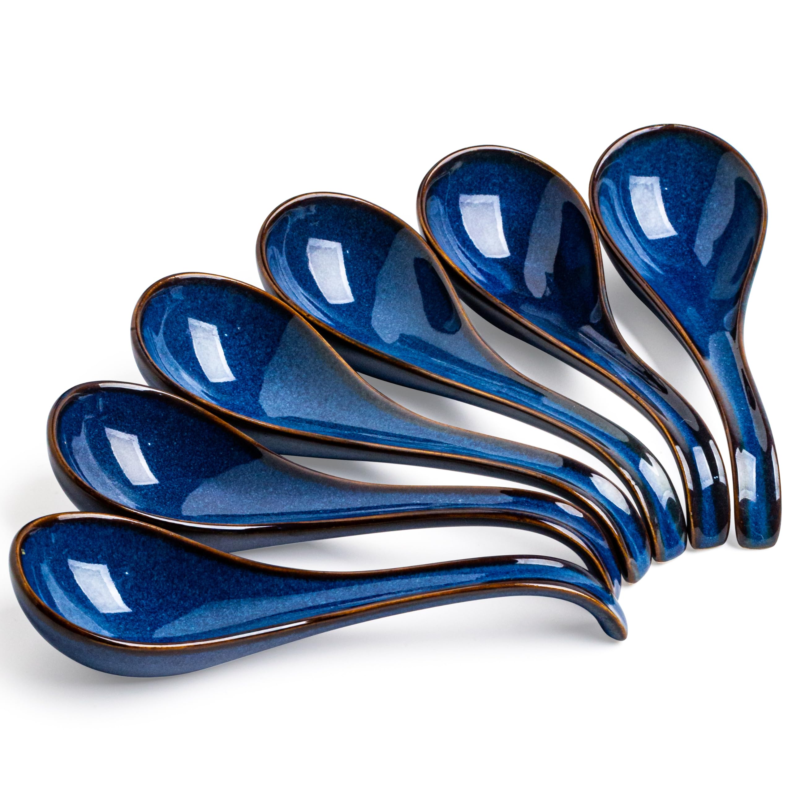 LYEOBOH soup spoons set of six for ramen and broth enjoyment.