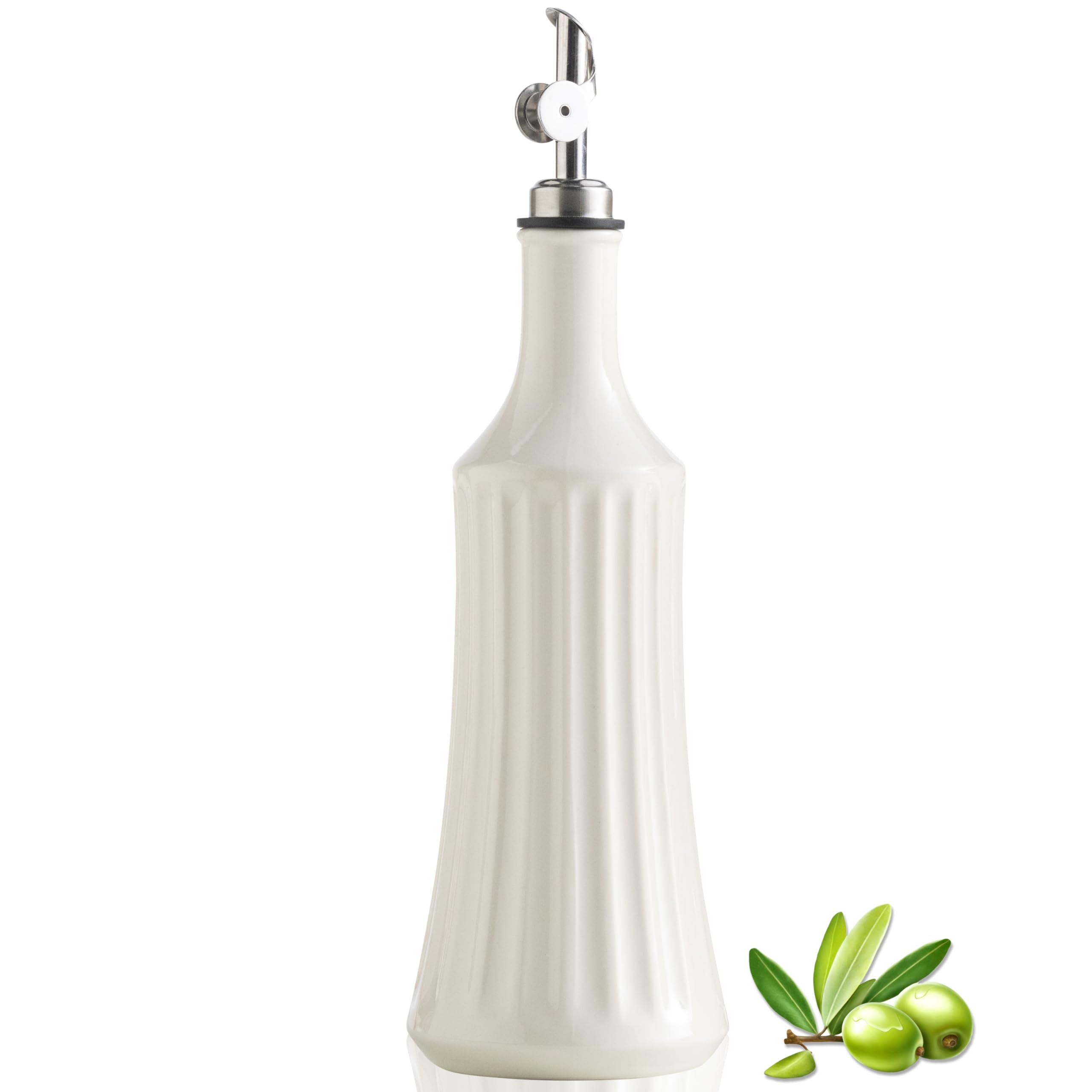 LYEOBOH olive oil dispenser bottle spout enables drip-free pouring.