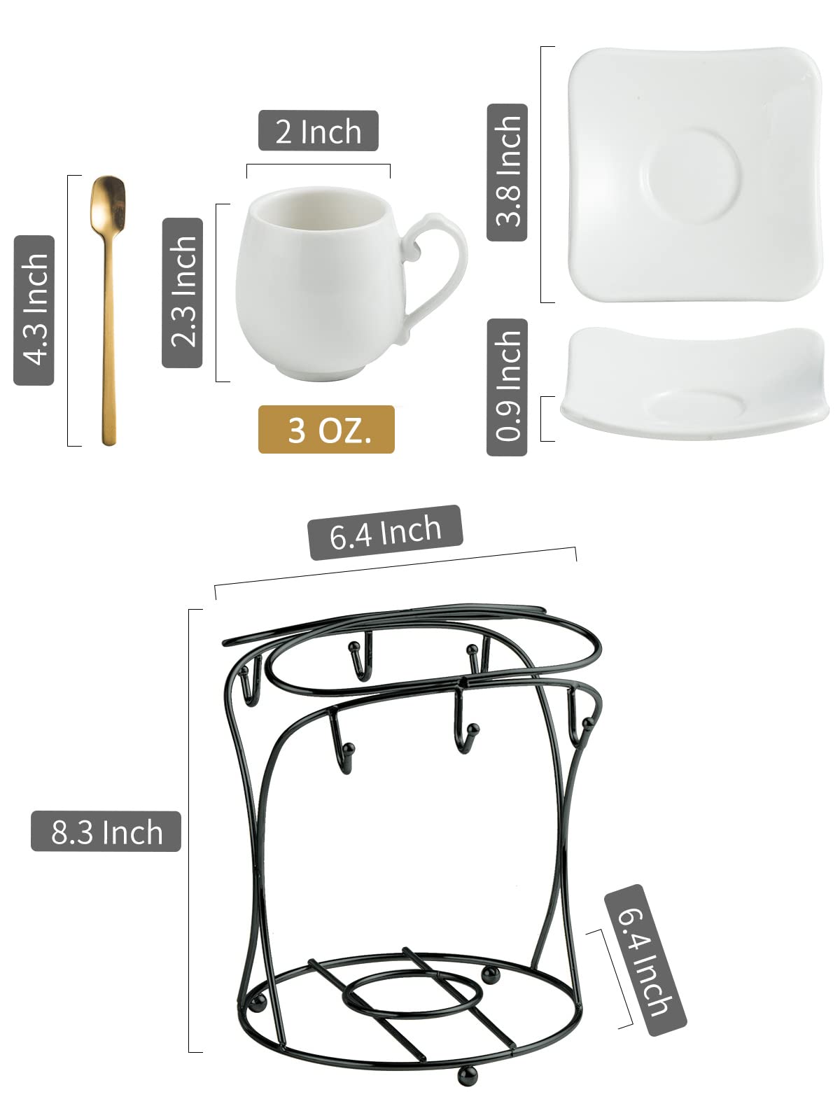 LYEOBOH saucer with cup and spoon demonstrating organized beverage setup.