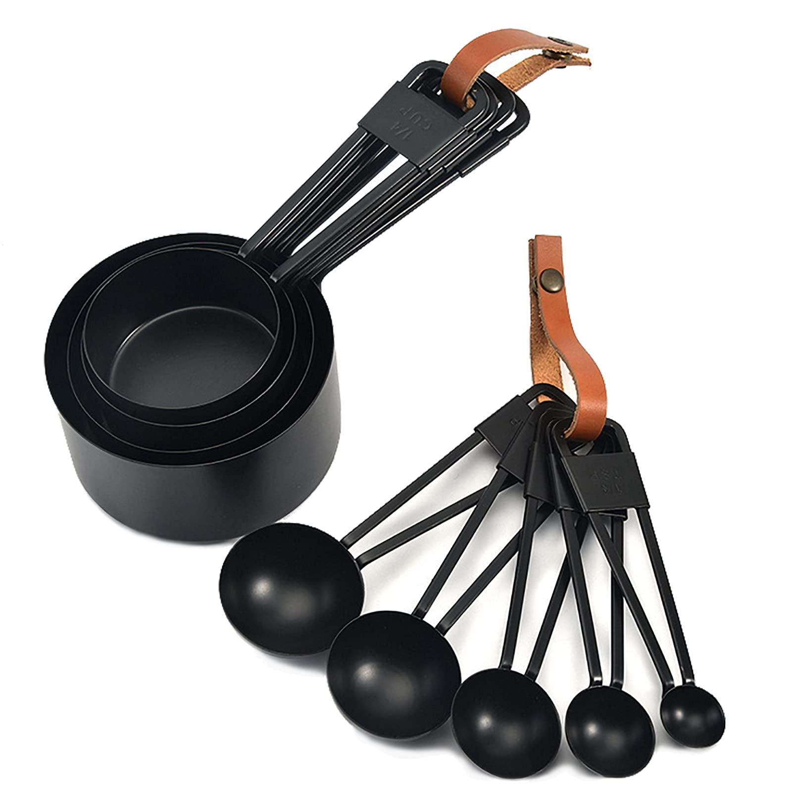 LYFJXX measuring spoons with detachable rings for easy hanging and organized kitchen use.