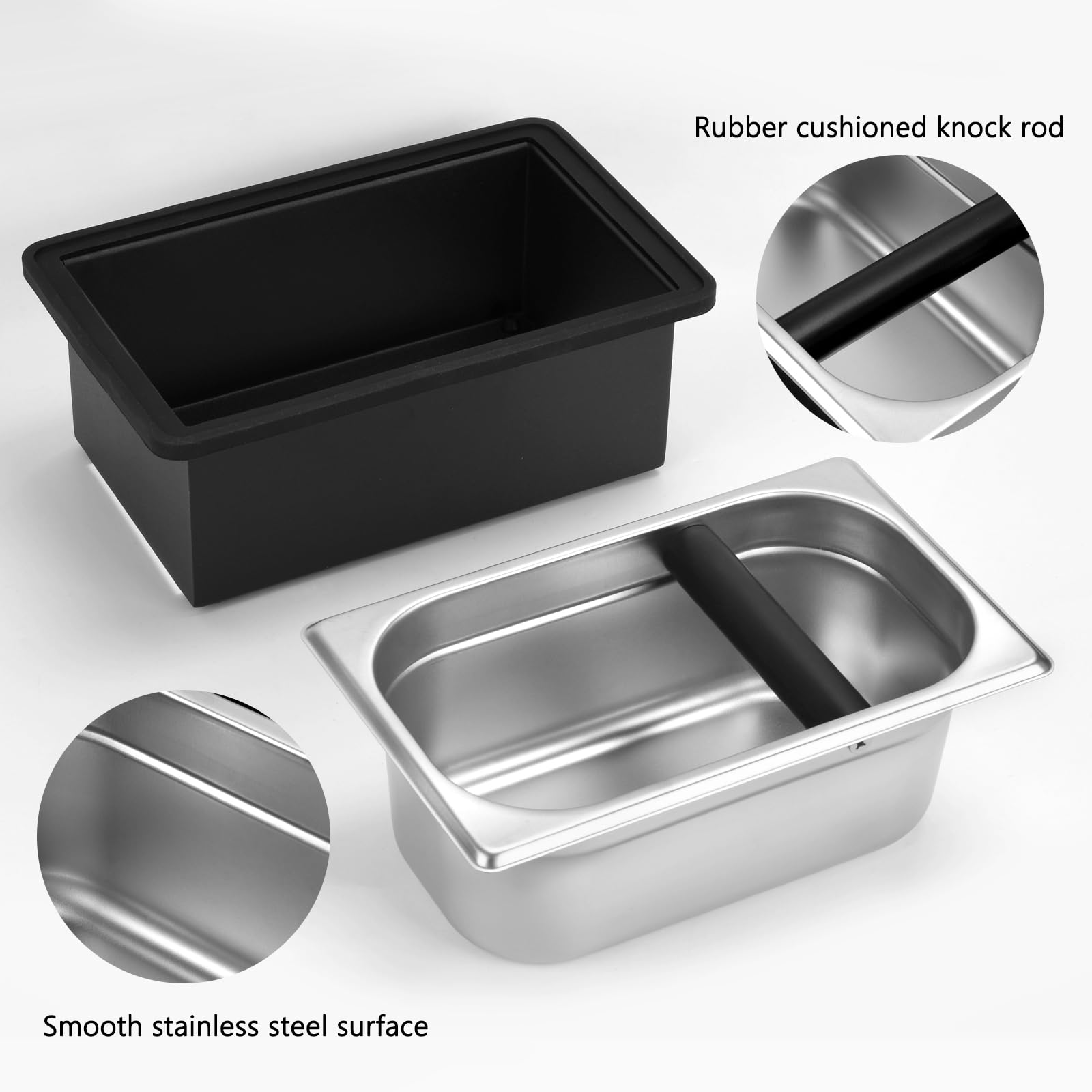 LYHLYA knock box removable bottom anti-slip pad keeps it steady