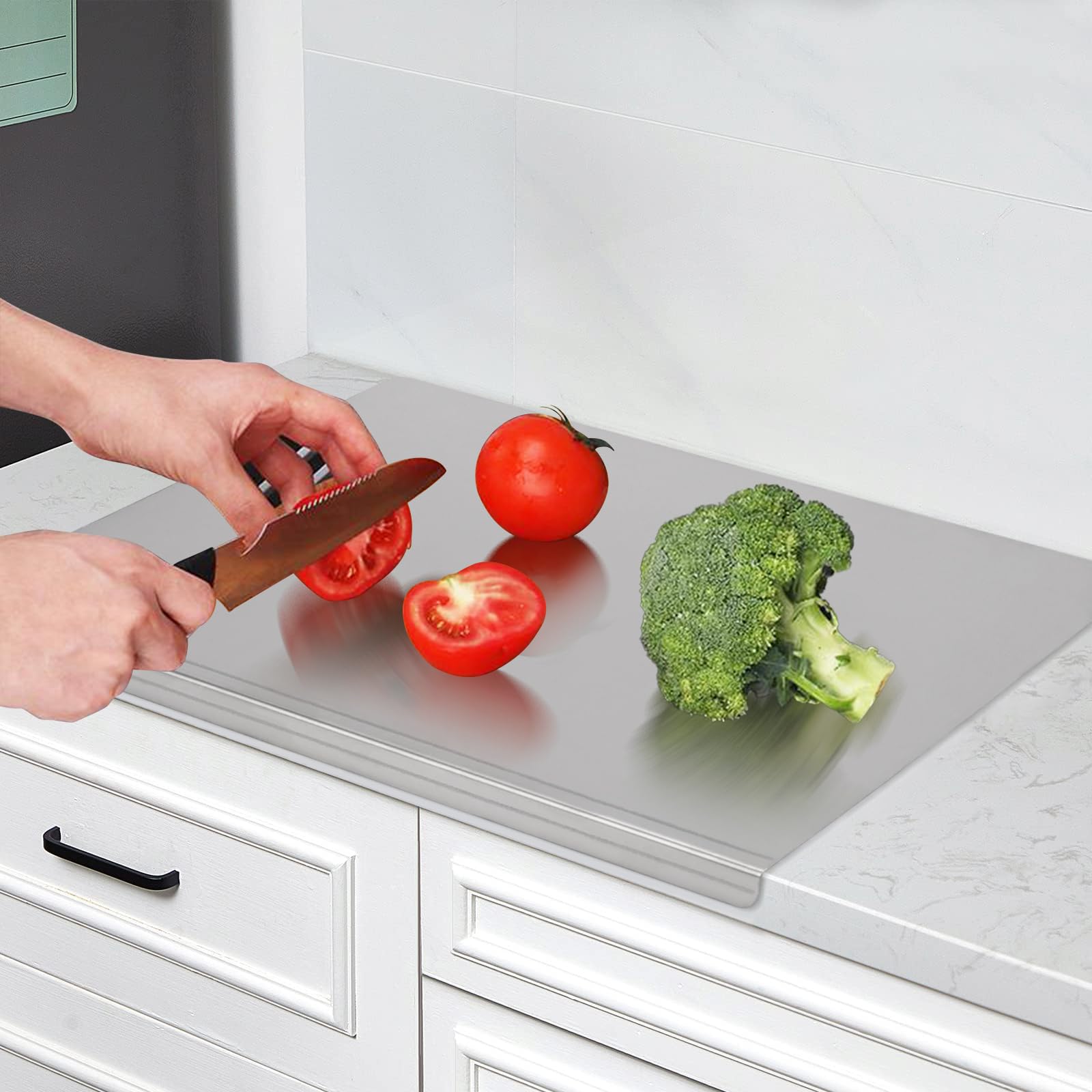 LYHLYA cutting board for meat prep with hygienic stainless surface.
