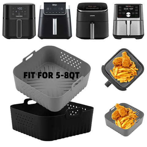 LYHOLKEER air fryer silicone liner for COSORI 6QT—promotes even cooking with dual perforations.