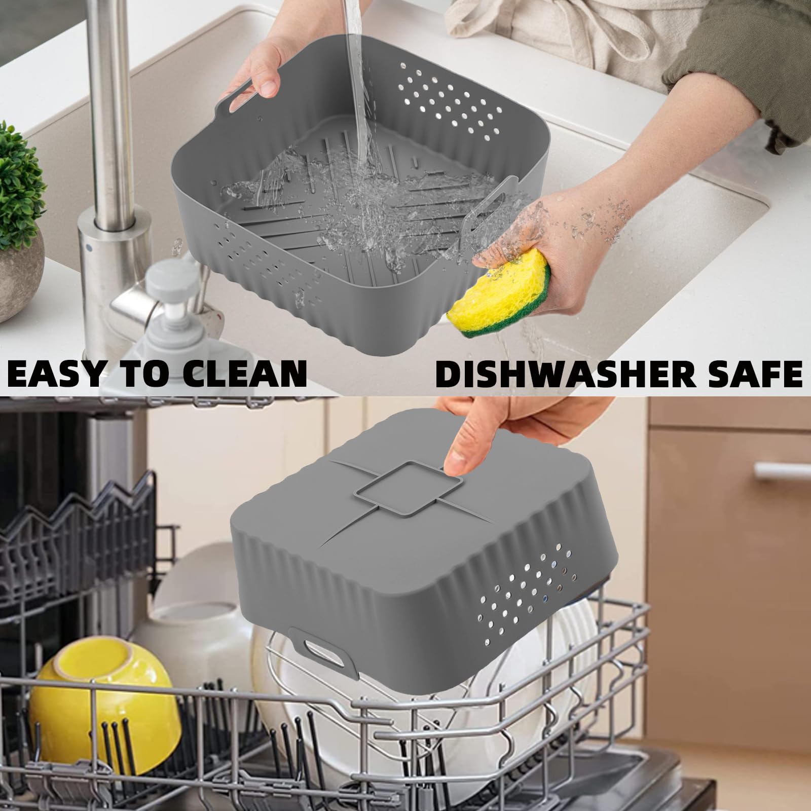 LYHOLKEER silicone liner in dishwasher-safe design for quick cleanup.