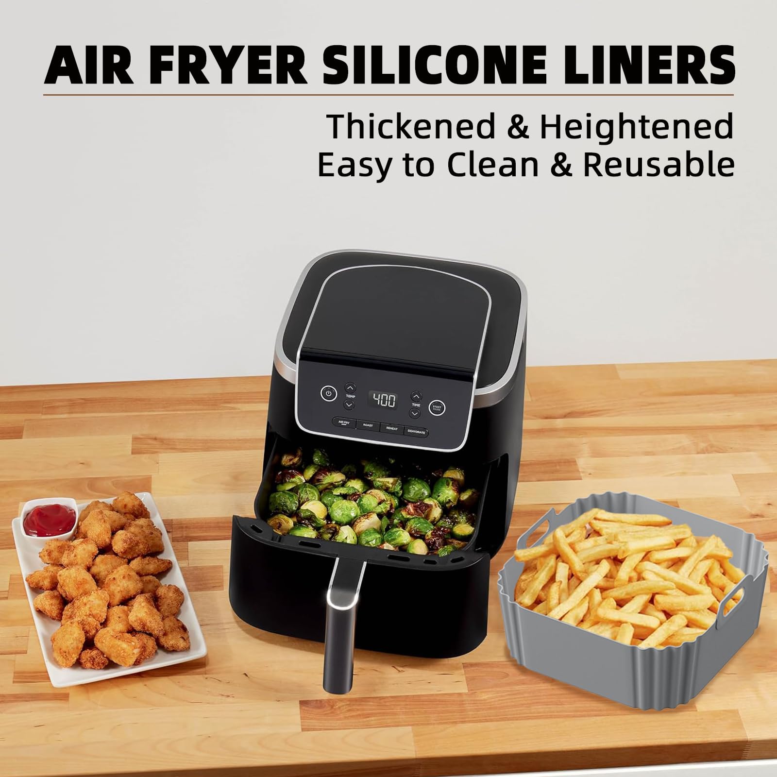 Reusable and durable LYHOLKEER liner reduces waste compared to parchment paper.