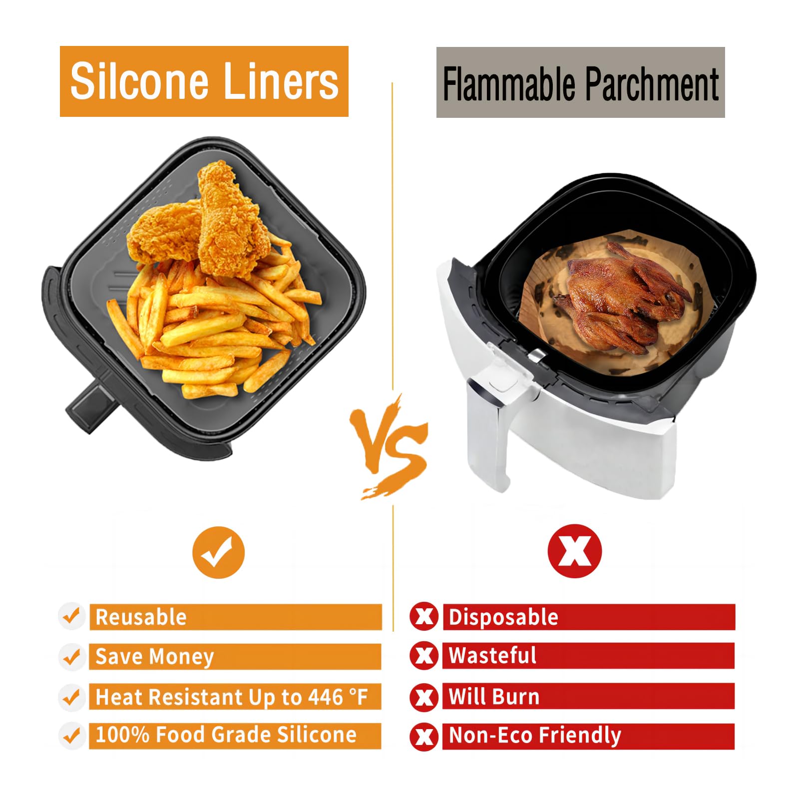 LYHOLKEER silicone air fryer liner perforations promote even heat distribution.