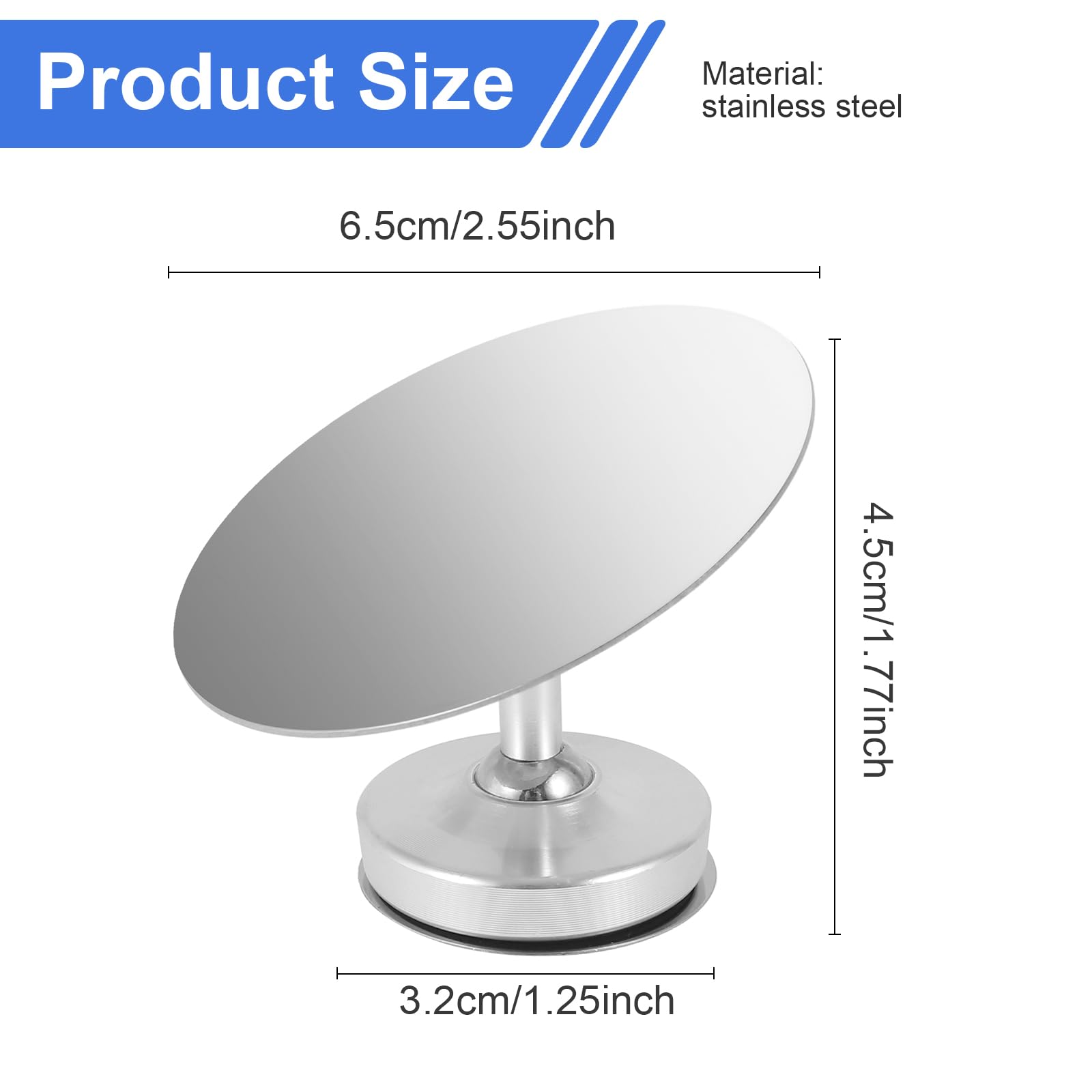 LYIYEYAN mirror with magnetic base for easy positioning.