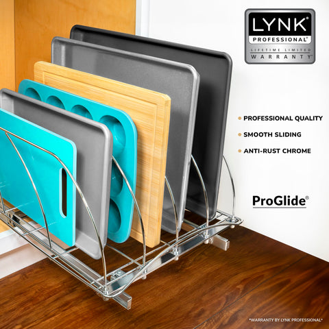 LYNK PROFESSIONAL baking sheet rack organizes tall trays and pans for quick access.