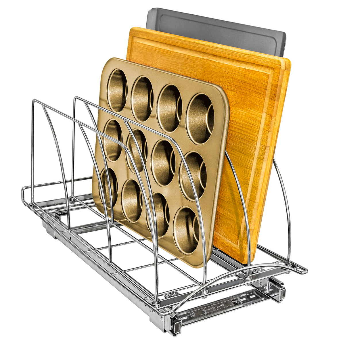 LYNK PROFESSIONAL pull-out cutting-board organizer keeps prep essentials accessible